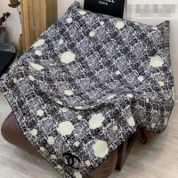 Grade Quality Chanel Camellia Cashmere & Silk Square Scarf CH011608 Black 2026