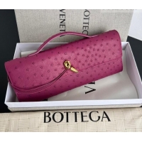 New Cheap Bottega Veneta Andiamo Clutch in Ostrich Leather 805241 Cinnabar Pink 2026