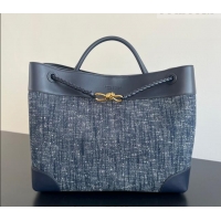 Top Quality Bottega Veneta Large Andiamo Top Handle Bag in Denim and Leather 786194 Navy/Space Blue 2026