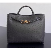 Best Quality Bottega Veneta Medium Andiamo Top Handle Bag in Ostrich Leather 817805 Deep Brown 2026