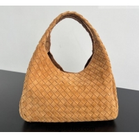 Affordable Price Bottega Veneta Campana Shoulder Bag in Suede 844249 Amber Brown 2025