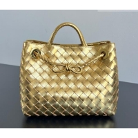 Spot Bulk Bottega Veneta Small Andiamo Top Handle Bag in Intrecciato Leather 743568 Gold-Tone 2026