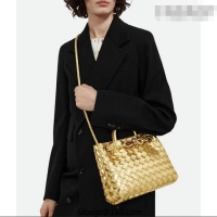 Spot Bulk Bottega Veneta Small Andiamo Top Handle Bag in Intrecciato Leather 743568 Gold-Tone 2026