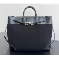 Original Cheap Bottega Veneta Mens Andiamo Voyager Tote Bag in Canvas and Leather 827066 Black 2026