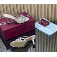 Best Product Gucci Patent Leather Heel Slides Sandal 8.5cm with Strass Interlocking G 852663 Nude 2026