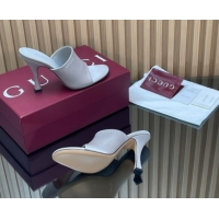 Shop Duplicate Gucci Satin Heel Slides Sandal 10cm 856997 Grey 2026