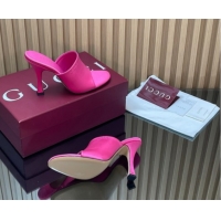 Most Popular Gucci Satin Heel Slides Sandal 10cm 856997 Fuchsia Pink 2026