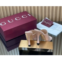 Low Price Gucci Satin Heel Slides Sandal 10cm 856997 Light Pink 2026