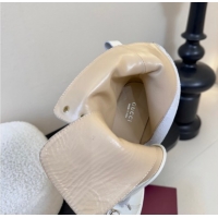 Good Looking Gucci Calf Leather Lace-up Ankle Boots 6cm with GG Charm 836050 White 2026