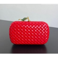 Best Price Bottega Veneta Knot Bag in Intrecciato Leather with Flower Clasp 826183 Red 2025