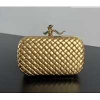 Promotional Bottega Veneta Knot Bag in Intrecciato Leather with Flower Clasp 826183 Gold-Tone 2025