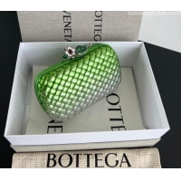 Top Grade Bottega Veneta Knot Bag in Intrecciato Leather with Flower Clasp 826183 Green/Silver 2025