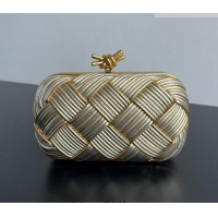 Top Design Bottega Veneta Knot Bag in Intrecciato Leather 804532 Silver/Gold 2026