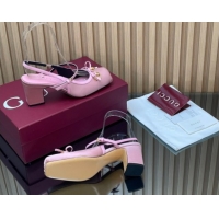 Best Price Gucci Horsebit Slingback Pumps 6.5cm in Satin 850327 Pink 2026