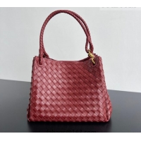 Best Quality Bottega Veneta Large Parachute Shoulder Bag in Intrecciato Leather 796571 Sapele Red 2025