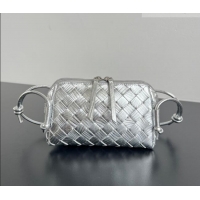 Best Price Bottega Veneta Intrecciato Leather Concert Pouch Mini bag 794258 Silver-Tone 2025