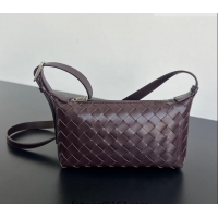 Top Grade Bottega Veneta Men's Traveler Phone Pouch Crossbody Bag in Intrecciato Leather 844018 Dark Barolo Red 2026