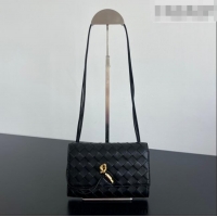 Well Crafted Bottega Veneta Andiamo Pouch on Strap Mini Bag in Intrecciato Leather 836940 Black 2026