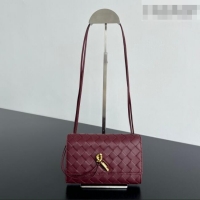 Top Quality Bottega Veneta Andiamo Pouch on Strap Mini Bag in Intrecciato Leather 836940 Barolo Red 2026
