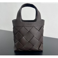 Luxury Discount Bottega Veneta Men's Small Diago Tote Bag in Grained Intrecciato Leather 837364 Fondant Brown 2026