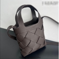 Luxury Discount Bottega Veneta Men's Small Diago Tote Bag in Grained Intrecciato Leather 837364 Fondant Brown 2026