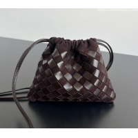 Famous Brand Bottega Veneta Small Dustbag in Intrecciato Leather and Suede 816987 Brown 2025