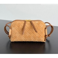 Top Quality Bottega Veneta Intrecciato Suede Concert Pouch Mini bag 794258 Amber Brown 2025