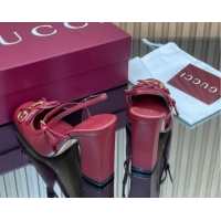 Top Grade Gucci Horsebit Slingback Pumps 9.5cm in Calf Leather Red 1218033 2026