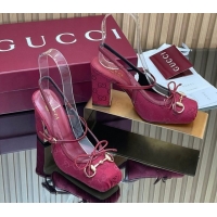 Durable Gucci Horsebit Slingback Pumps 9.5cm in GG Canvas Red 1218034 2026