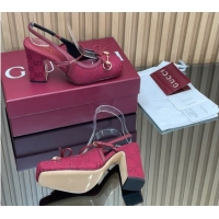 Durable Gucci Horsebit Slingback Pumps 9.5cm in GG Canvas Red 1218034 2026