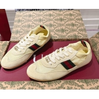 Fashion Gucci Shift Sneakers in Suede and Mesh Yellow 1218048 2026