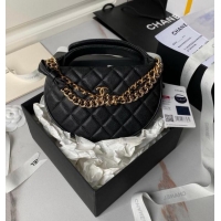 Super Quality Chanel Shiny Caviar Quilted Bow Pouch Hobo Bag AS1561 Black