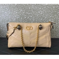 Best Grade Valentino Panthea HandBag in V Shiny and Matte Nappa Leather 0070 Nude 2026