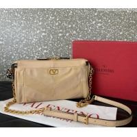 Best Price Valentino Panthea Small HandBag in V Shiny and Matte Nappa Leather 0075 Nude 2026