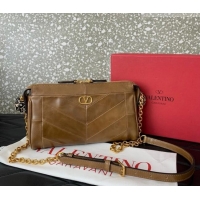 Best Price Valentino Panthea Small HandBag in V Shiny and Matte Nappa Leather 0075 Brown 2026