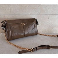 Good Taste Valentino Panthea Small HandBag in V Shiny and Matte Nappa Leather 8900 Oak Brown 2026