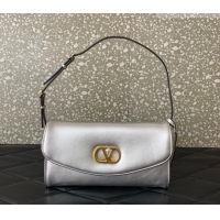 Best Price Valentino Devain Small Shoulder Bag in Lambskin Leather 2031 Silver-Tone 2026
