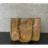 Grade Design Valentino Laseine Small Shopping Bag in V Shiny and Matte Nappa Leather 0082 Brown 2026