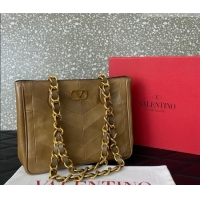 Grade Design Valentino Laseine Small Shopping Bag in V Shiny and Matte Nappa Leather 0082 Brown 2026