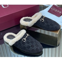 Top Design Gucci Princetown Suede and Wool Flat Loafers with Horsebit GG121802 Coffee Brown 2026