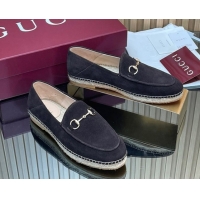 Trendy Design Gucci Suede Flat Espadrilles with Horsebit GG121805 Dark Brown 2026