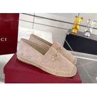 Grade Gucci GG Canvas Flat Espadrilles with Horsebit GG121805 Nude Pink 2026