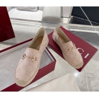 Grade Gucci GG Canvas Flat Espadrilles with Horsebit GG121805 Nude Pink 2026