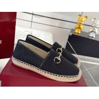 Buy Discount Gucci GG Canvas Flat Espadrilles with Horsebit GG121805 Black 2026