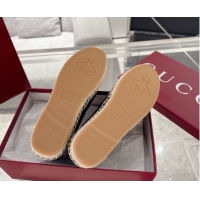 Buy Discount Gucci GG Canvas Flat Espadrilles with Horsebit GG121805 Black 2026