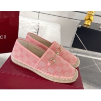 Good Product Gucci GG Canvas Flat Espadrilles with Horsebit GG121805 Light Pink 2026