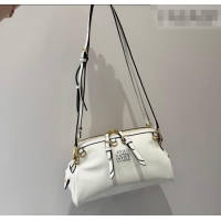 Famous Brand Miu Miu Caprice Leather Clutch Shoulder Bag 5BF131 White 2025