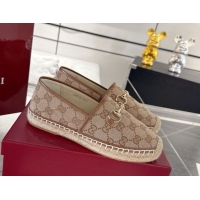 Unique Style Gucci GG Canvas Flat Espadrilles with Horsebit GG121805 Beige/Brown 2026