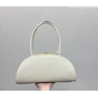Top Quality Miu Miu Beau Leather Bowling Bag 5BB193 White 2026