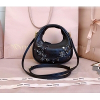 Top Grade Miu Miu Wander embroidered duchesse mini-bag 5BP078 Black 2026